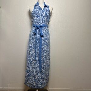 Diane Von Furstenberg Abstract‎ Intricate Collared Wrap Dress